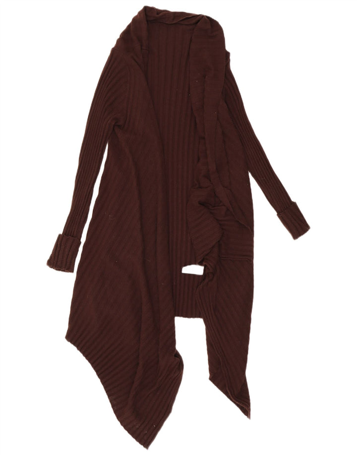 Marks & Spencer Γυναικείο ασύμμετρο πουλόβερ ζακέτα UK 8/10 Μικρό καφέ