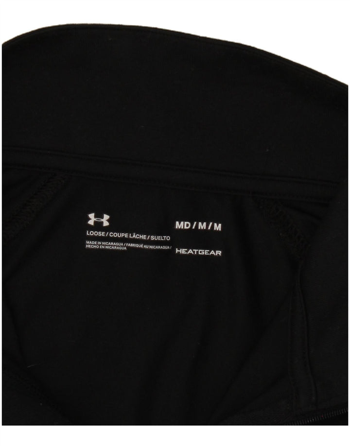 UNDER ARMOUR Mens Heat Gear Graphic Pullover Tracksuit Top Medium Black