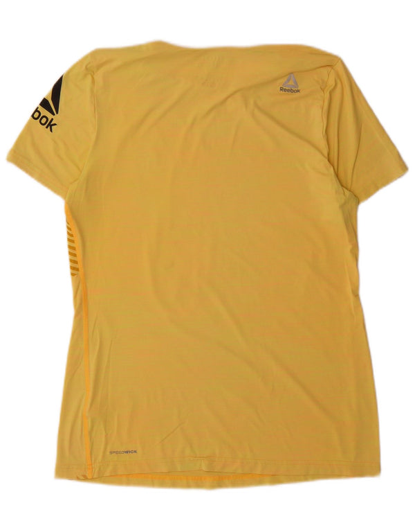 Γυναικείο γραφικό μπλουζάκι Reebok Top UK 16/18 Large Yellow Nylon
