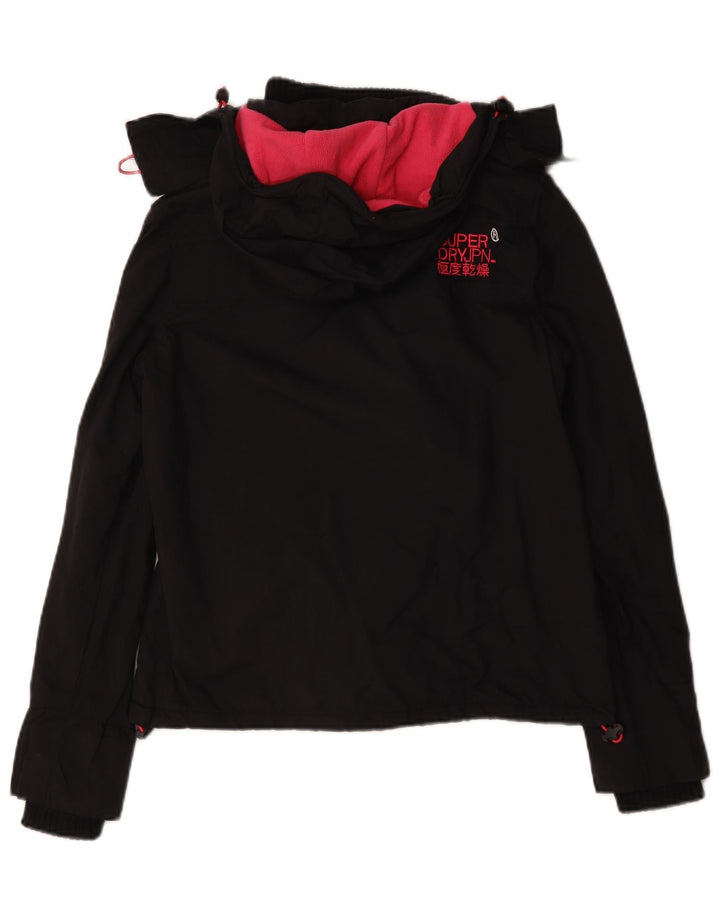 Superdry Γυναικείο Windcheater Hooded Windbreaker Jacket UK 14 Medium Black
