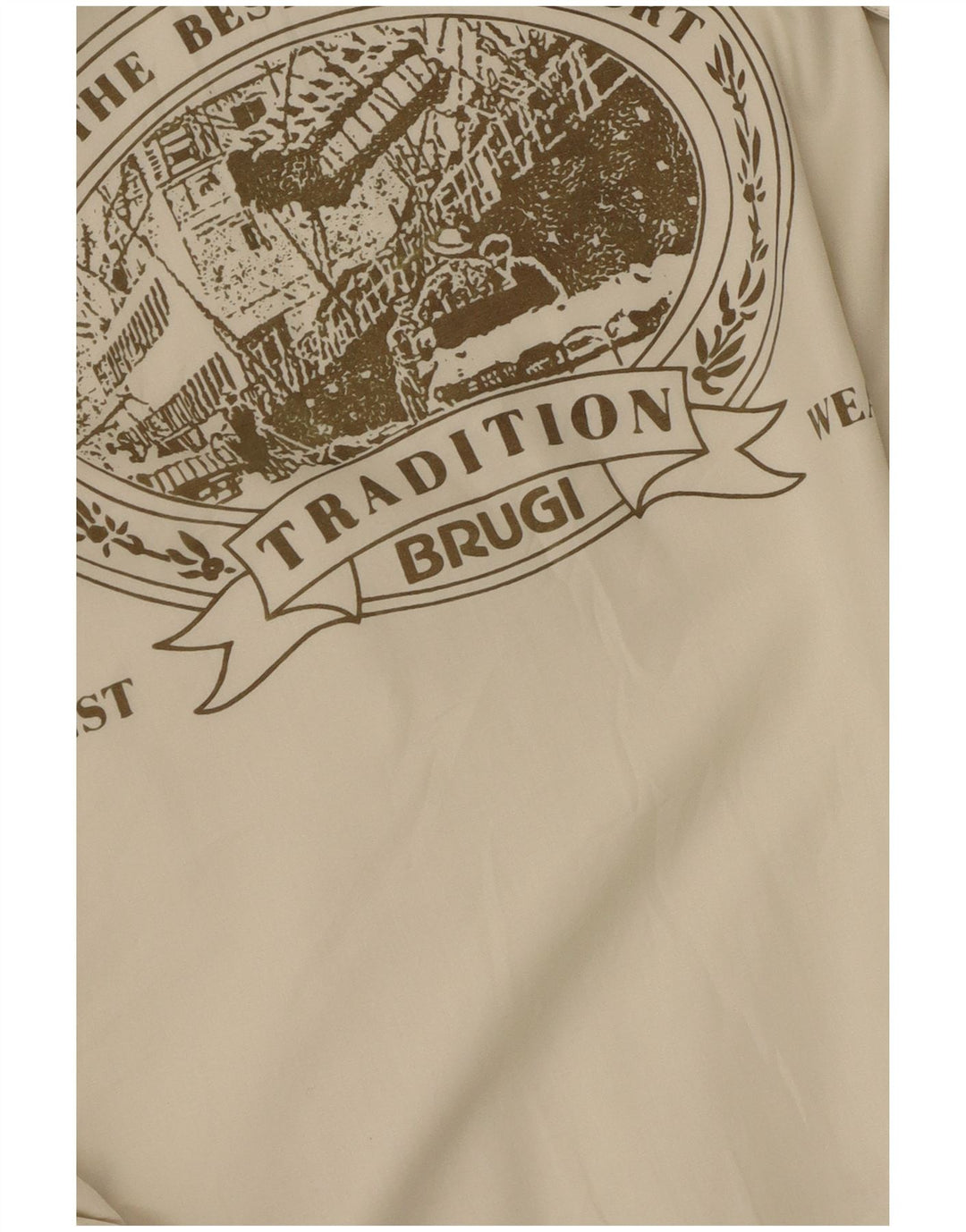 Brugi Ανδρικό τζάκετ με κουκούλα, γραφικό ανεμοθραυστικό UK 40 Large Beige