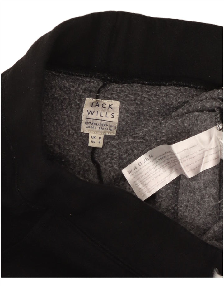 JACK WILLS Γυναικεία αθλητική φόρμα γραφικών παντελόνι Joggers UK 8 Small Black