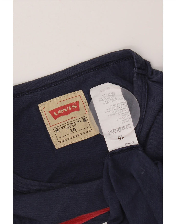 Γραφικό μπλουζάκι LEVI'S Boys μακρυμάνικο 15-16 ετών Navy Blue Colorblock