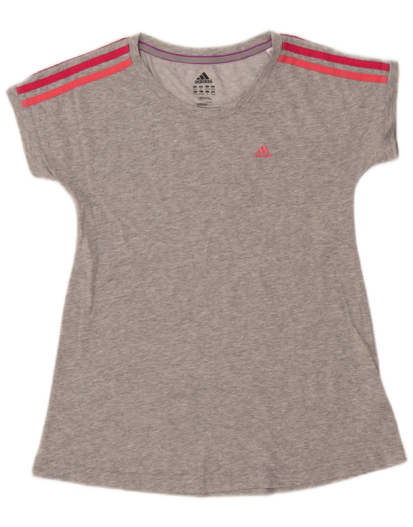 Adidas Γυναικείο T-Shirt Top UK 4/6 XS Γκρι βαμβακερό