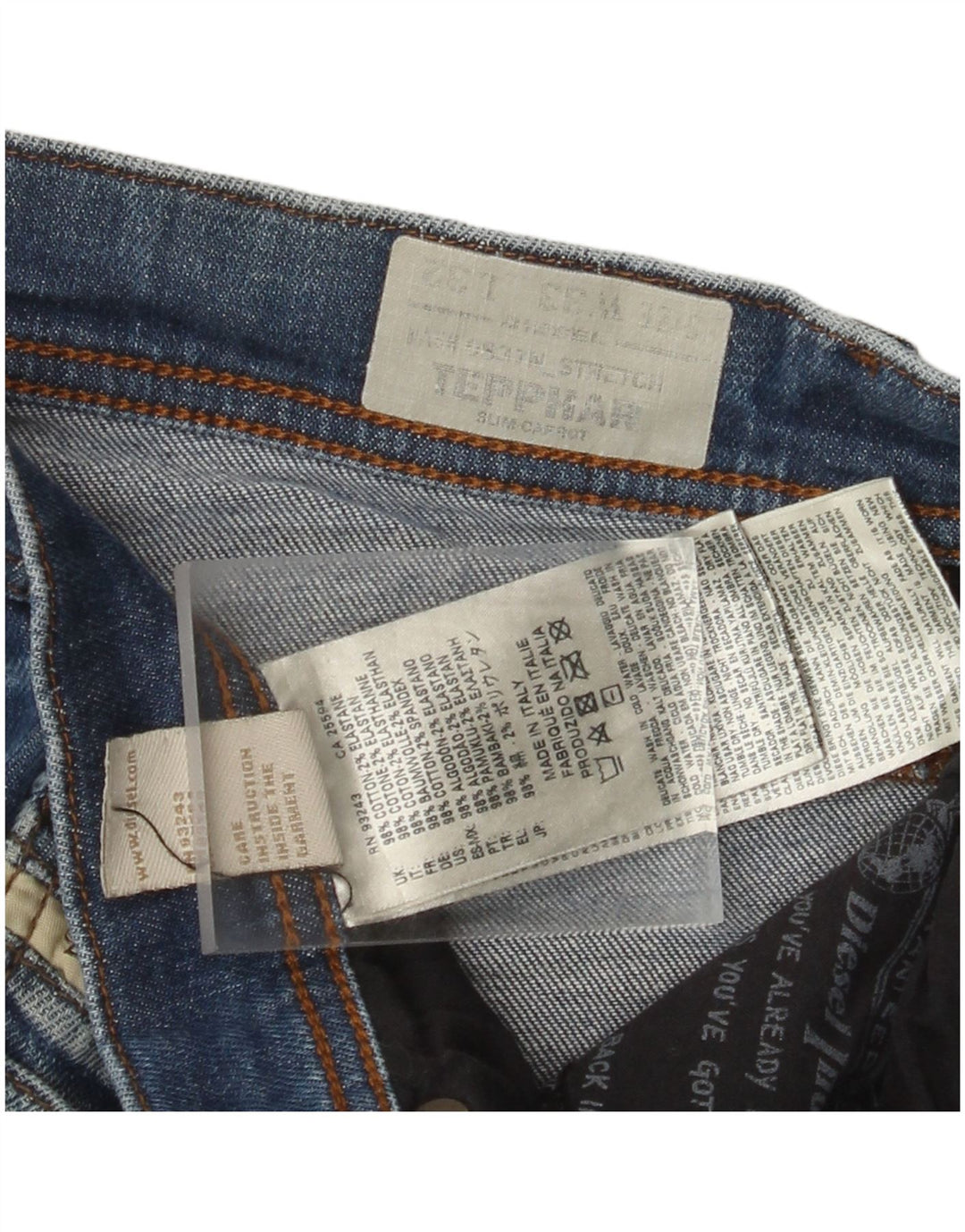 DIESEL Ανδρικό Tepphar Carrot Slim Jeans W33 L32 Μπλε βαμβακερό