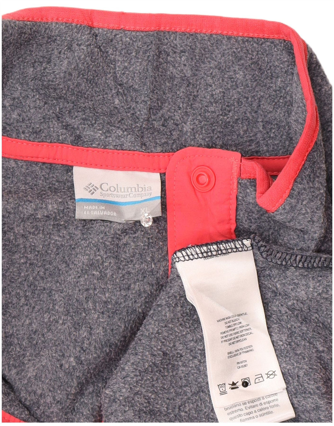 Columbia γυναικείο φλις άλμα με λαιμό με κουμπιά UK 18 XL Grey Polyester