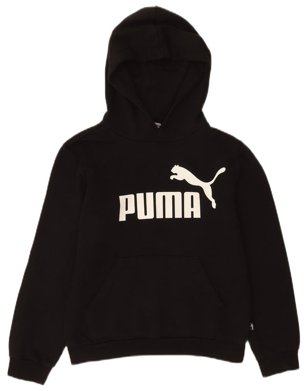 Puma Girls Graphic Hoodie Jumper 11-12 ετών Μαύρο βαμβακερό