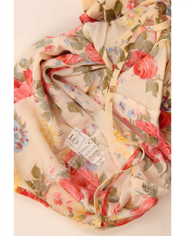 Vintage Γυναικείο Playsuit IT 42 Medium Yellow Floral Viscose