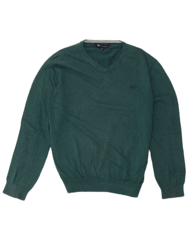 Crew Clothing Γυναικείο πουλόβερ με λαιμόκοψη με V λαιμόκοψη UK 18 XL πράσινο βαμβακερό