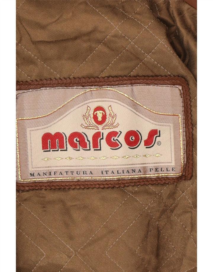MARCOS Mens Leather Jacket IT 52 XL Brown Leather Vintage Marcos and Second-Hand Marcos from Messina Hembry 