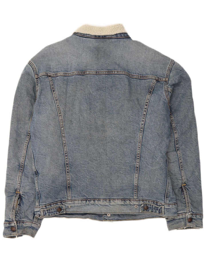 Levi's Mens Sherpa Τζιν Μπουφάν UK 36 Small Blue Cotton