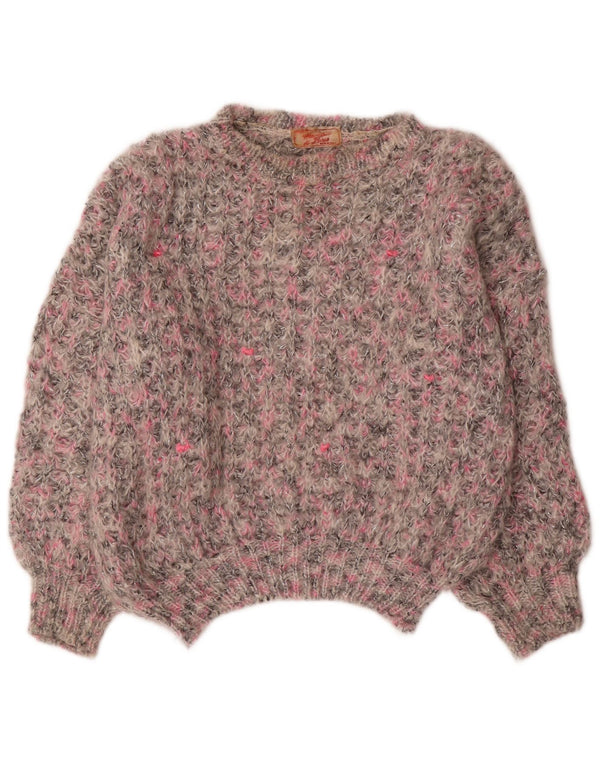 Vintage γυναικείο πουλόβερ με λαιμό σκάφος UK 18 XL με γκρι φλιτζάνι