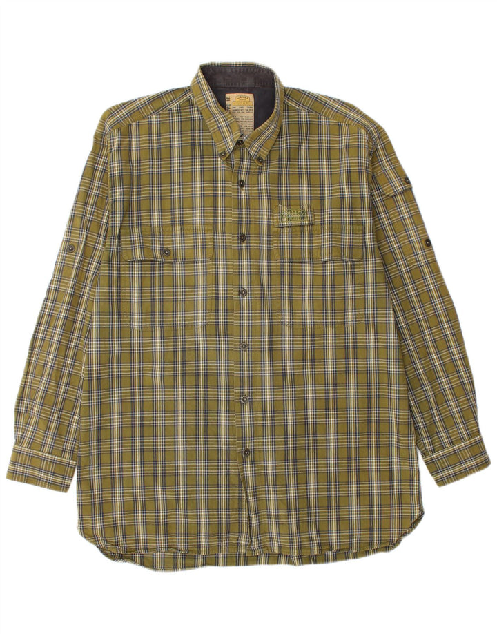 Ανδρικό πουκάμισο Camel Flannel XL Χακί βαμβακερό