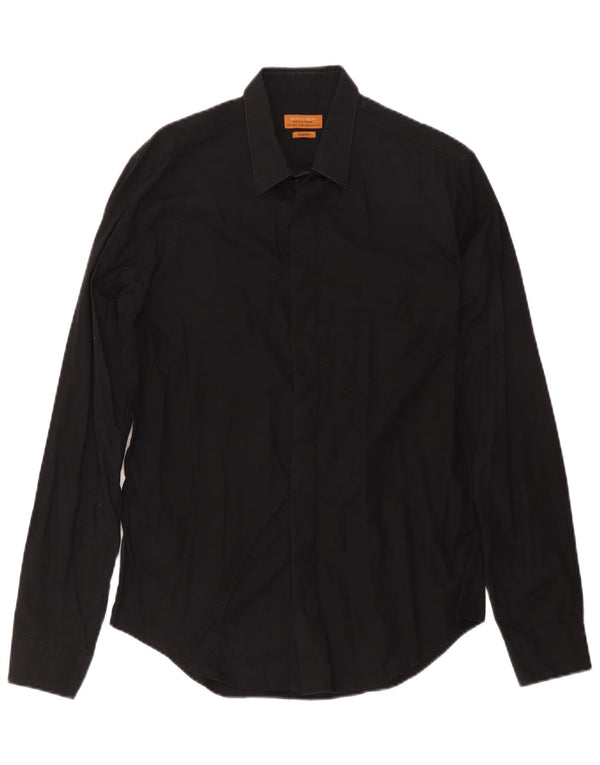 Ανδρικό πουκάμισο Zara Slim Fit Medium Μαύρο