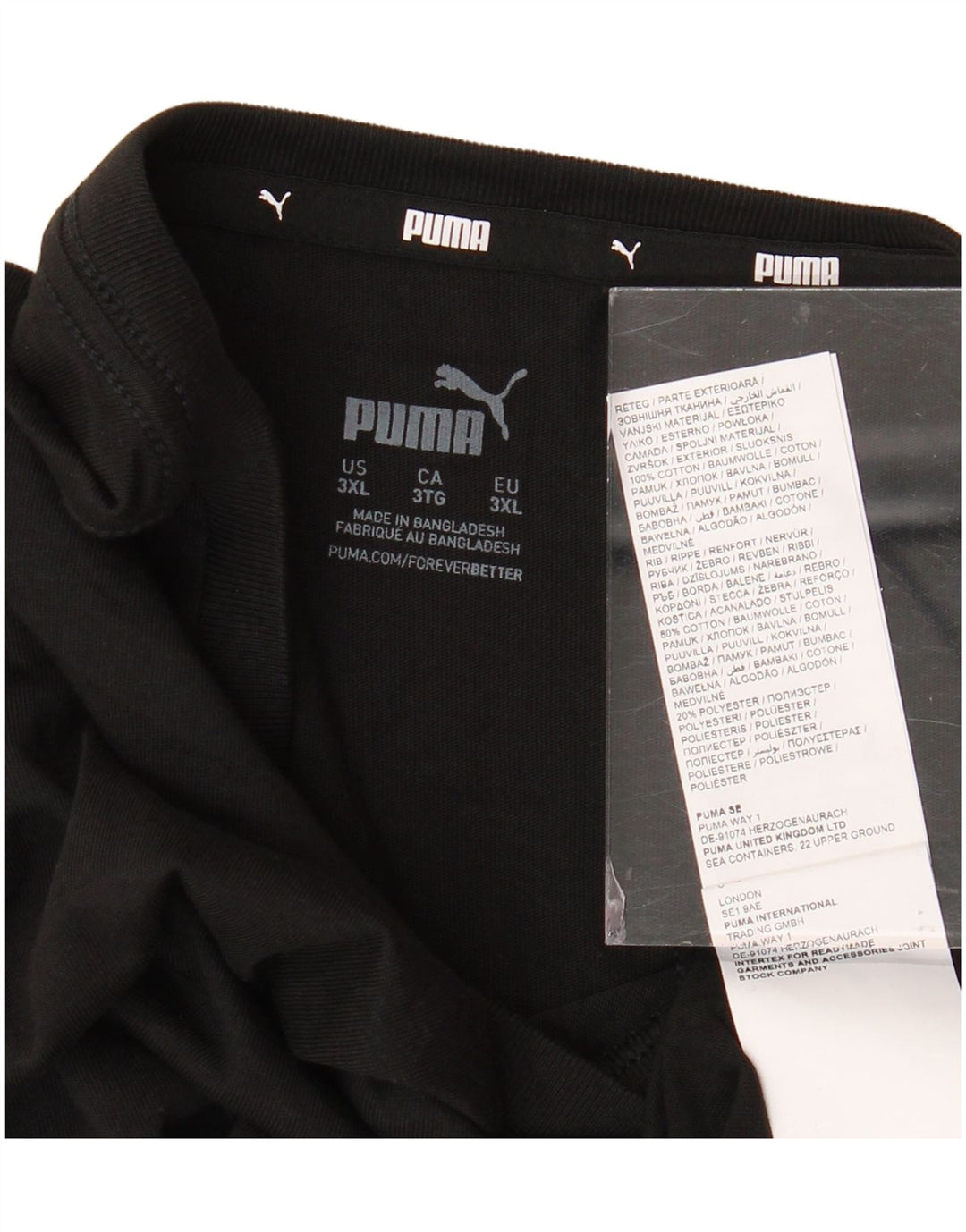 Ανδρικό T-Shirt PUMA Top 3XL Μαύρο βαμβακερό