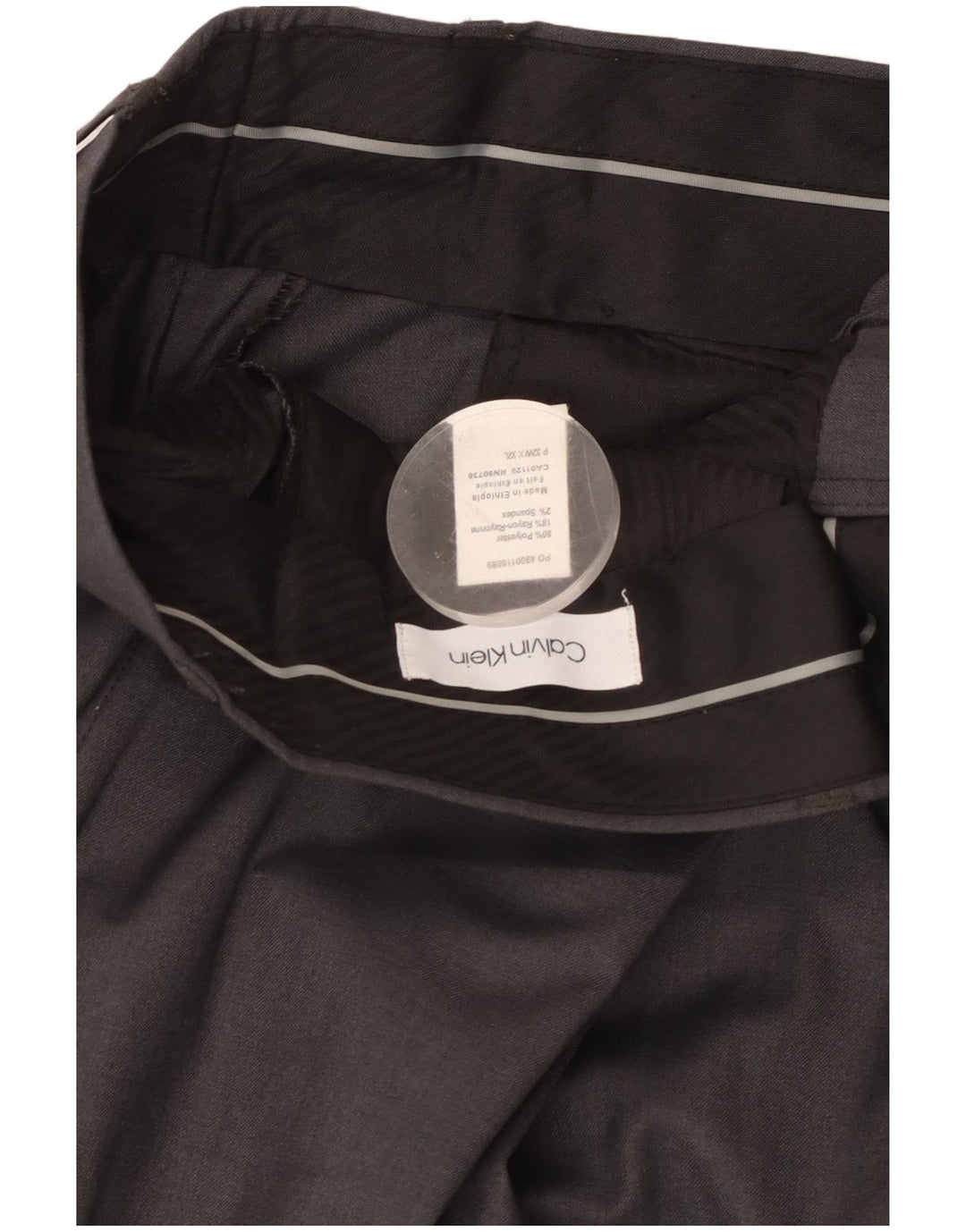 CALVIN KLEIN Ανδρικό ίσιο παντελόνι W32 L32 Γκρι Πολυεστέρας