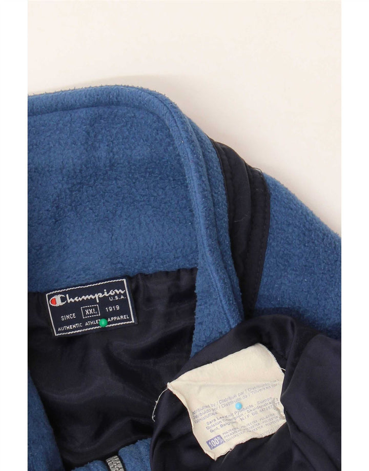 Champion Mens Fleece Jacket UK 44 2XL Blue Polyester