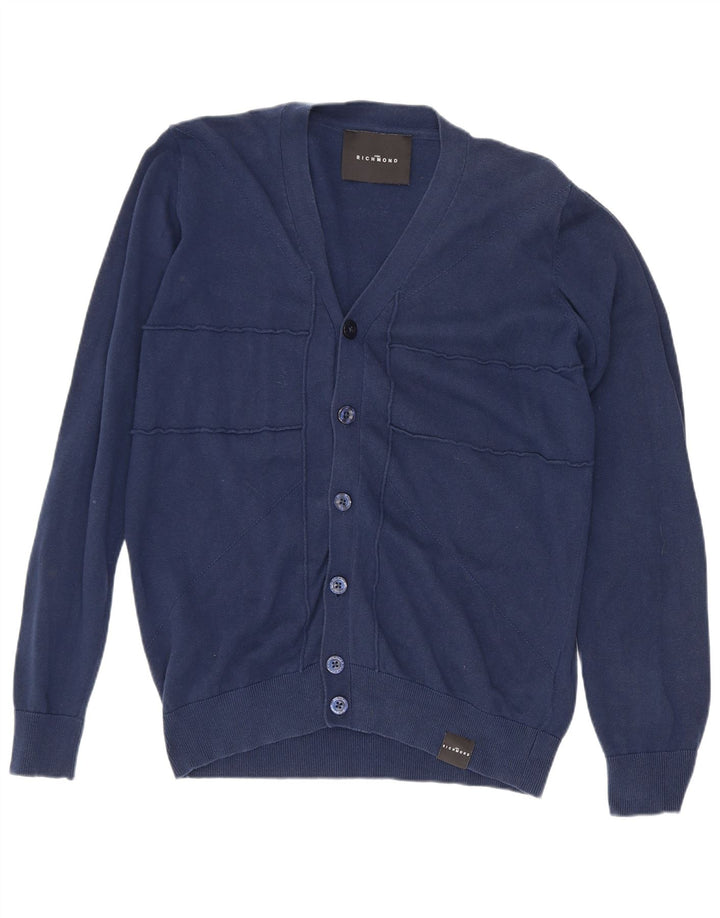 Ανδρικό πουλόβερ ζακέτα Richmond Small Navy Blue βαμβακερό