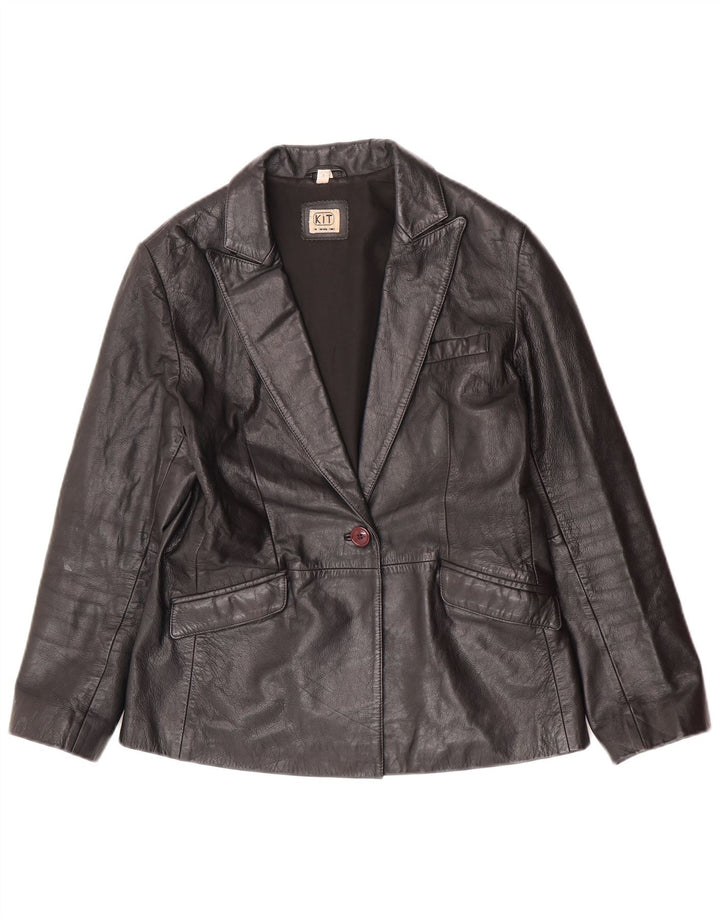 Vintage Γυναικείο Δερμάτινο Μπουφάν UK 12 Medium Black Leather