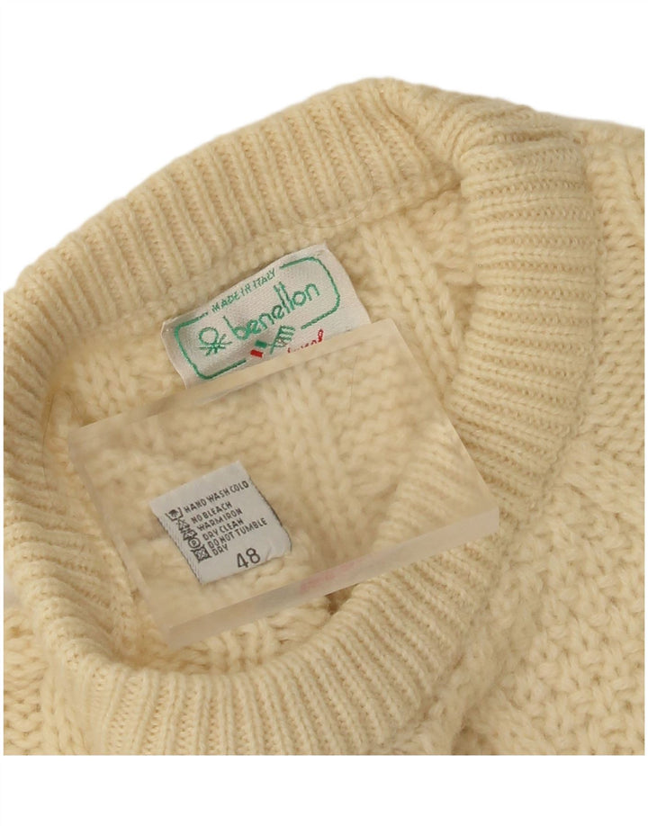 Ανδρικό πουλόβερ Benetton Crew Neck Jumper IT 48 Medium Beige Wool