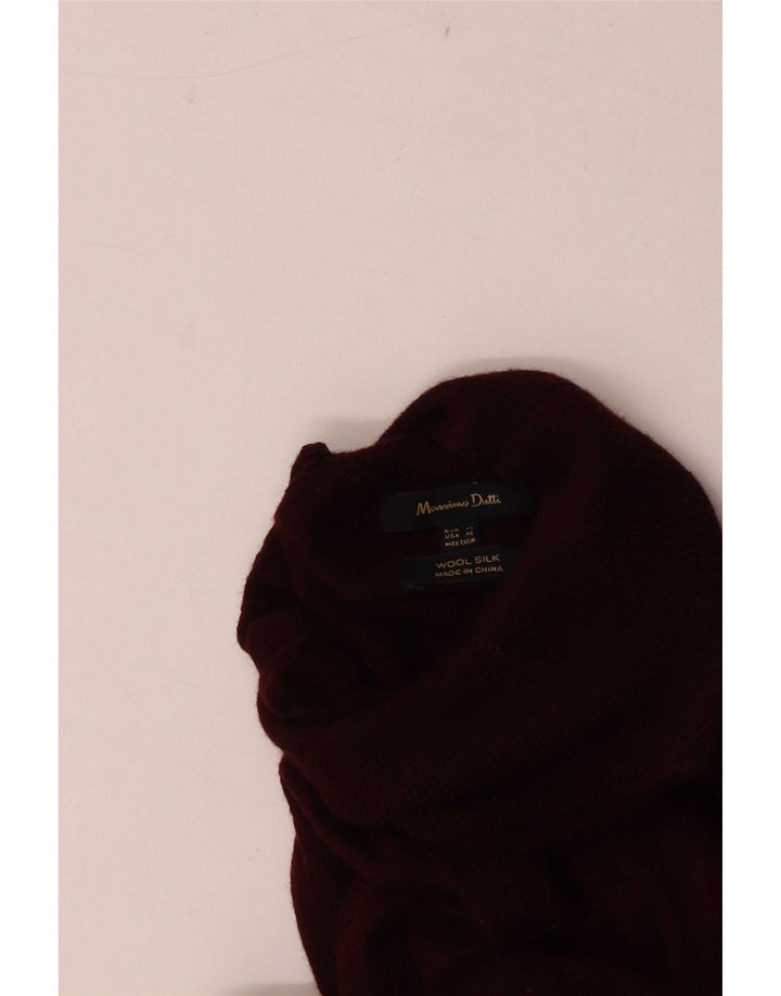 Ανδρικό πουλόβερ με λαιμό χελώνα Massimo Dutti XS Μαλλί μπορντό