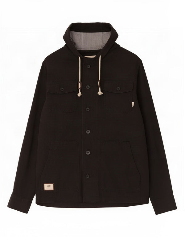 Vans Mens Hooded Utility Jacket UK 38 Medium Black Cotton