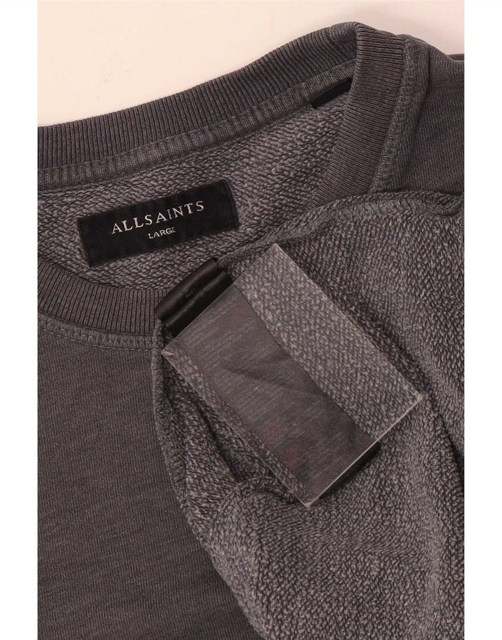 Ανδρικό φούτερ All Saints Jumper μεγάλο γκρι βαμβακερό