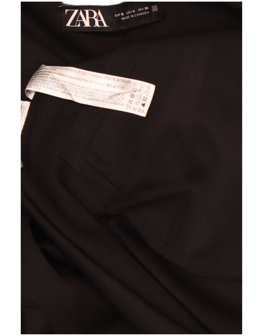 Γυναικείο παλτό ZARA με κουκούλα UK 10 Small Black Polyester