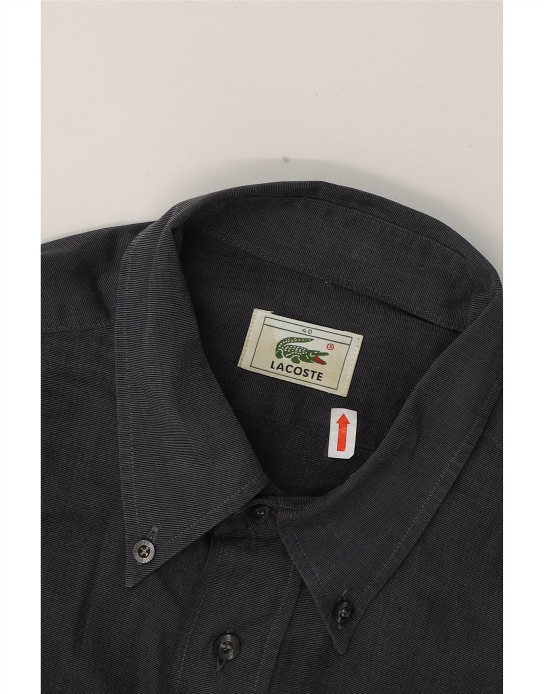 LACOSTE Mens Shirt Size 40 Medium Grey Cotton Vintage Lacoste and Second-Hand Lacoste from Messina Hembry 