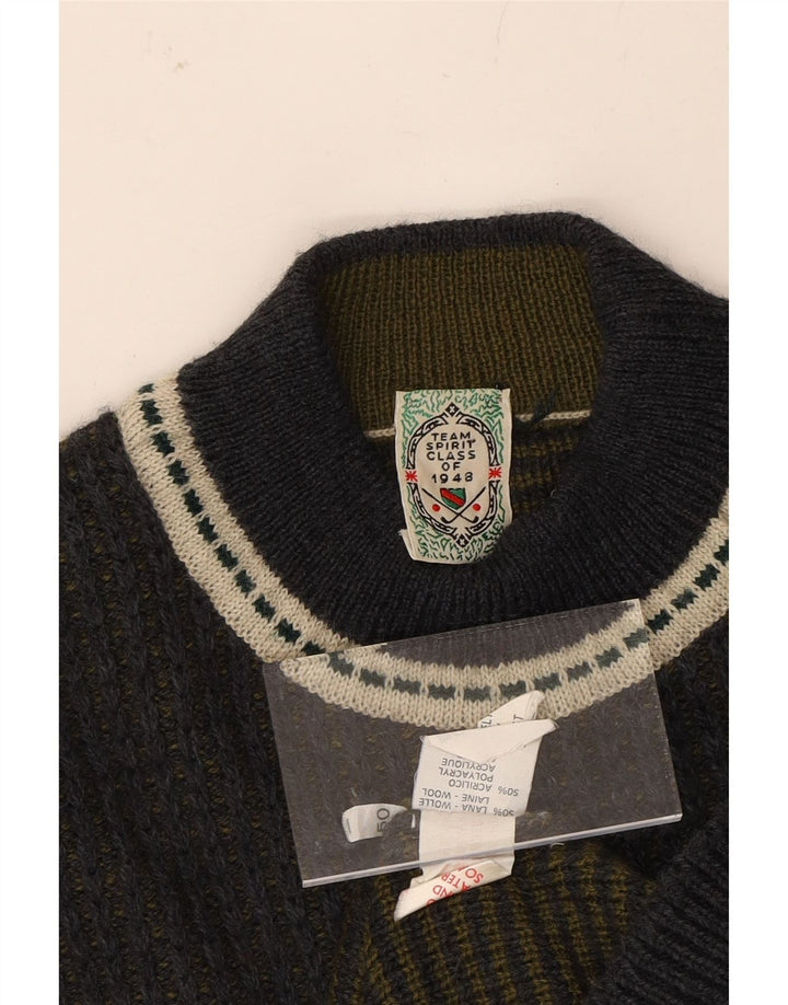 Ανδρικό πουλόβερ με λαιμό χελώνα VINTAGE IT 50 Medium Navy Blue Colourblock