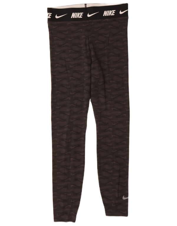 Γυναικεία γραφικά κολάν Nike UK 12 μεσαίου μαύρου βαμβακερού