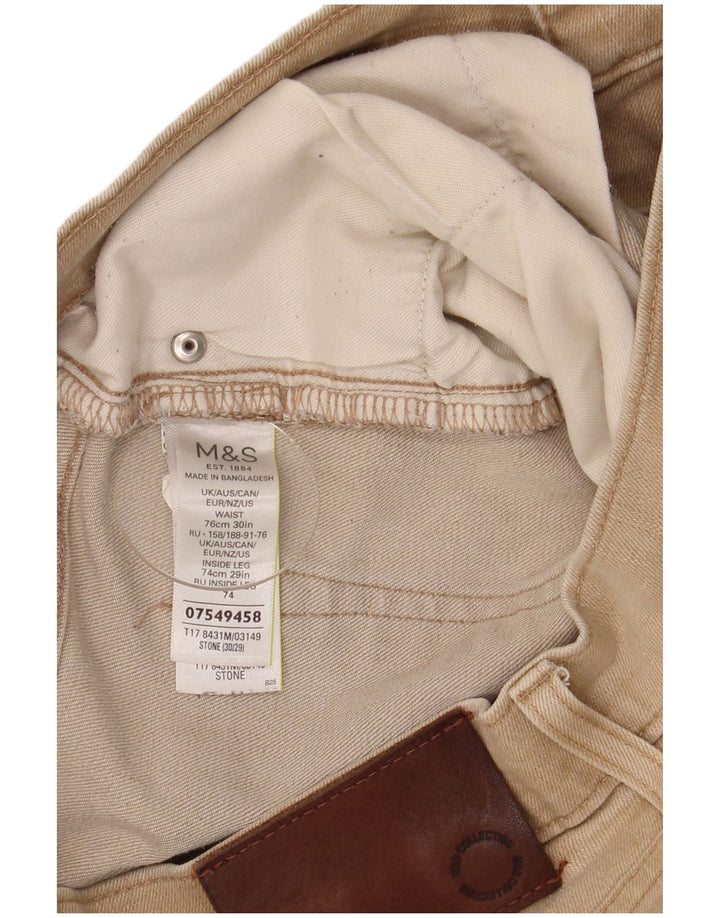 Marks & Spencer Ανδρικό Regular Fit Ίσιο Τζιν W30 L29 Μπεζ Βαμβακερό