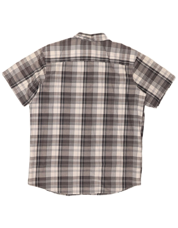 Columbia Mens Short Sleeve Shirt Medium Grey Check Cotton