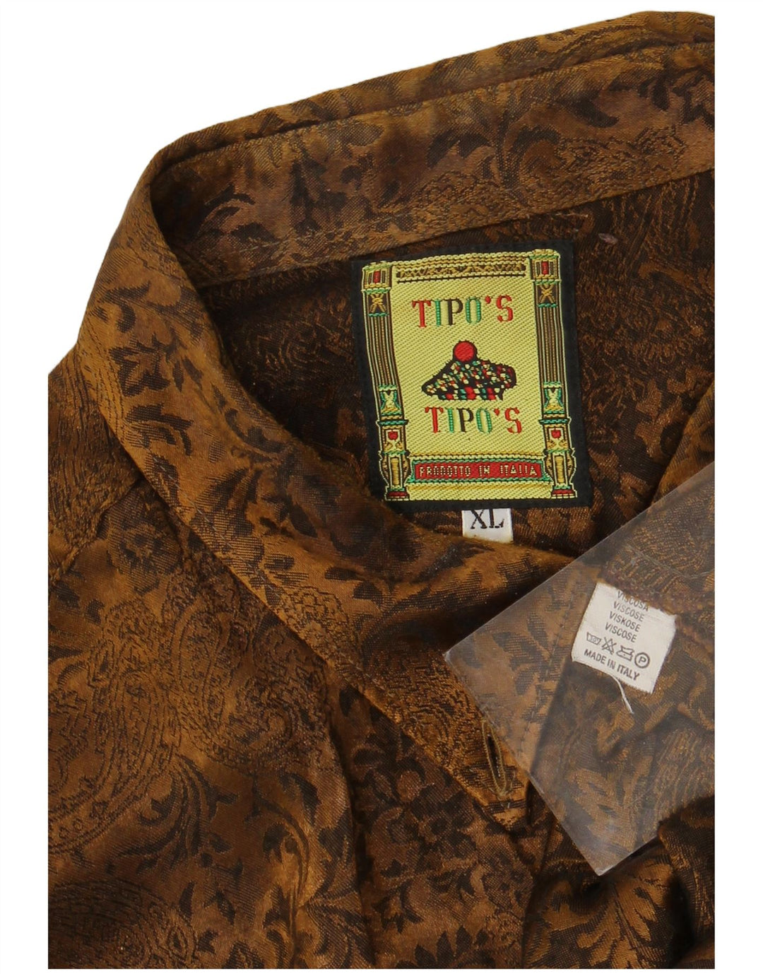 Ανδρικό πουκάμισο Tipo' S XL Καφέ Paisley Viscose