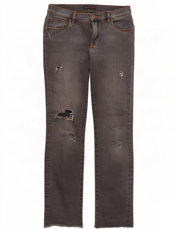 Trussardi Womens Distressed Slim Jeans IT 40 Small W26 L29 Grey Cotton