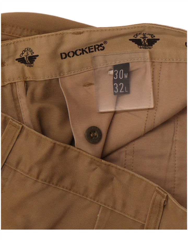 DOCKERS Ανδρικό χακί παντελόνι Chino με καρφίτσα W30 L32 Μπεζ βαμβακερό