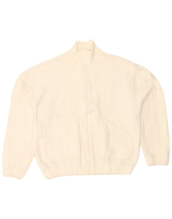 Zara Γυναικείο Oversized Bomber Jacket UK 6 XS White Polyester