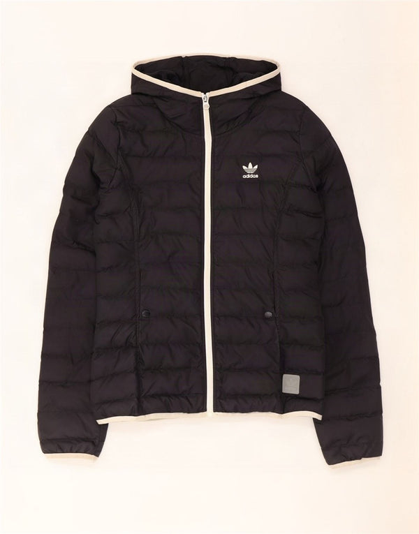 Γυναικείο μπουφάν με κουκούλα Adidas UK 8 Small Black Polyester