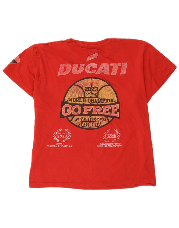 Γυναικείο γραφικό μπλουζάκι Ducati Top UK 18 XL κόκκινο βαμβακερό