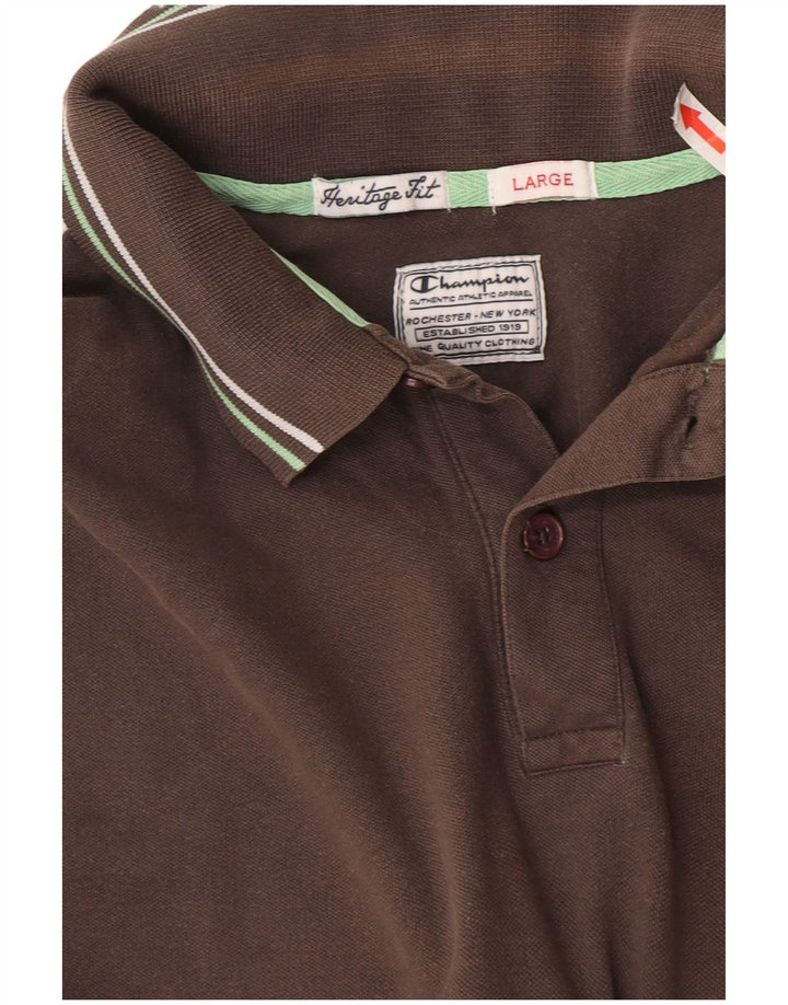 Champion Mens Heritage Fit Polo πουκάμισο μεγάλο γκρι