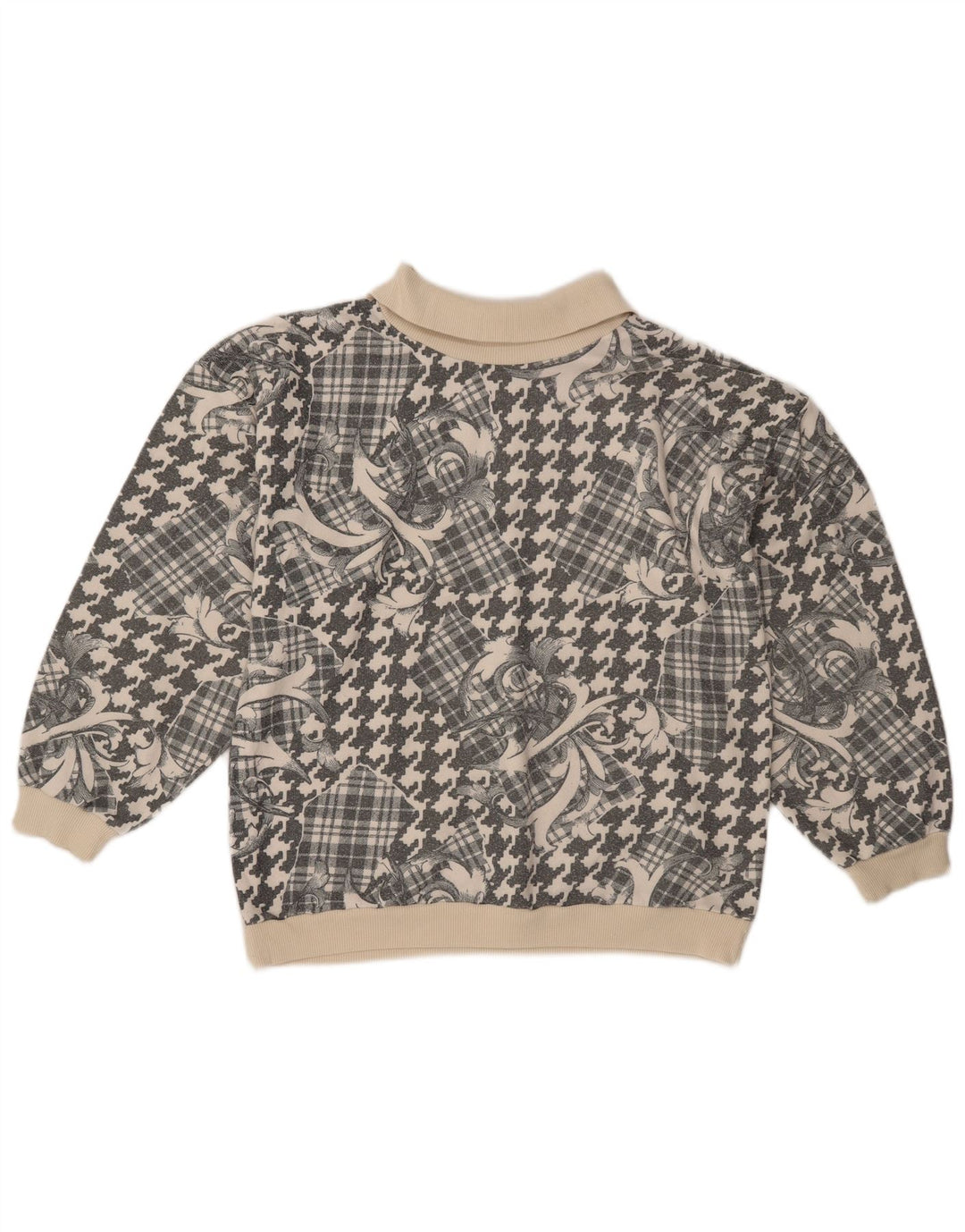 Vintage γυναικείο πουλόβερ με λαιμόκοψη UK 18 XL γκρι συνονθύλευμα