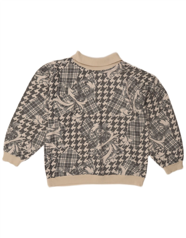 Vintage γυναικείο πουλόβερ με λαιμόκοψη UK 18 XL γκρι συνονθύλευμα