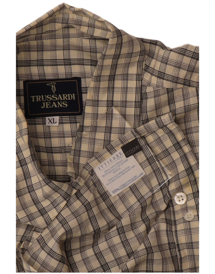 TRUSSARDI JEANS Ανδρικό πουκάμισο Ittierre XL Γκρι βαμβακερό