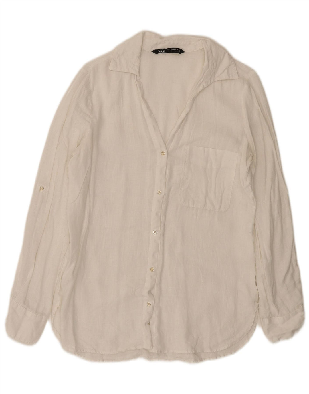 Zara Γυναικείο πουκάμισο UK 10 Small White