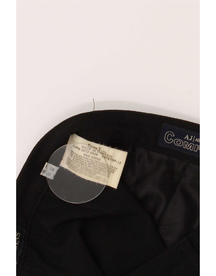 Armani Γυναικείο Bootcut Casual Παντελόνι UK 12 Medium W28 L30 μαύρο πολυεστέρα