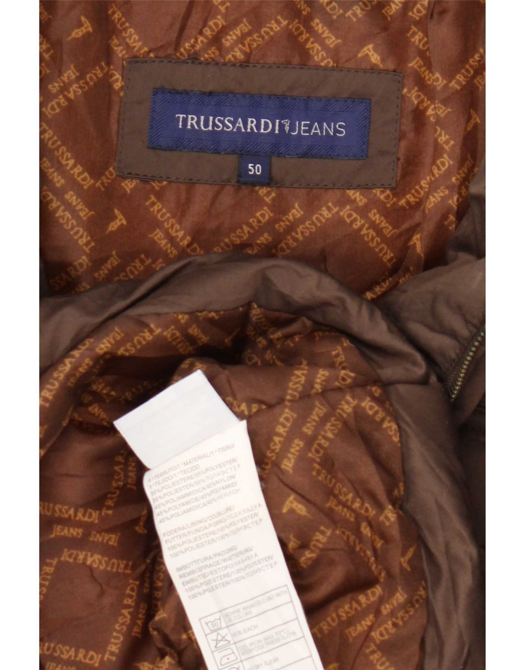 Trussardi Jeans Γυναικείο μπουφάν με επένδυση IT 50 XL καφέ πολυεστέρας