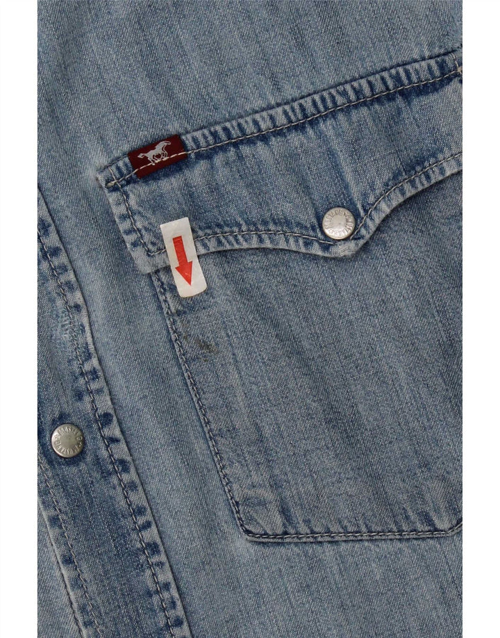 Mustang Γυναικείο Αμάνικο Τζιν Φόρεμα UK 14 Medium Blue