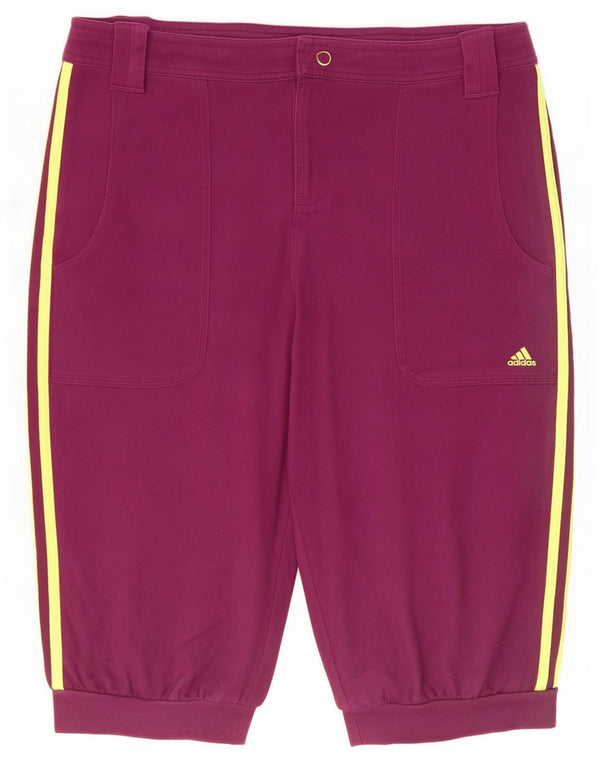 Adidas Γυναικείο σορτς βερμούδα UK 16 μεγάλο W32 μωβ βαμβακερό