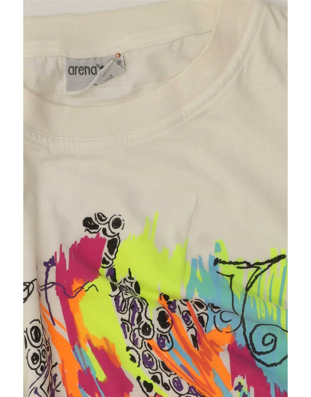 Arena Ανδρικό γραφικό T-Shirt Top μεγάλο λευκό βαμβακερό