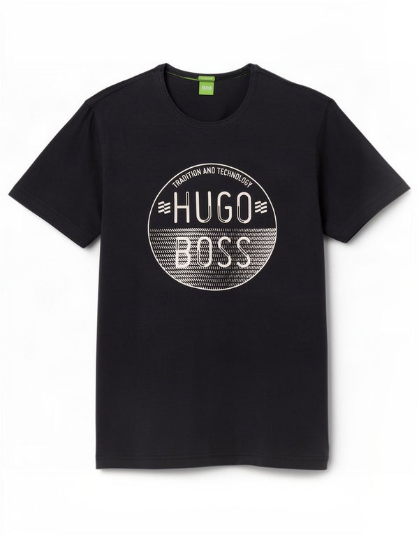 Ανδρικό γραφικό μπλουζάκι Hugo Boss Regular Fit Top Large Navy Blue από βαμβάκι